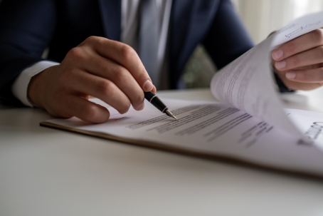 person signing document